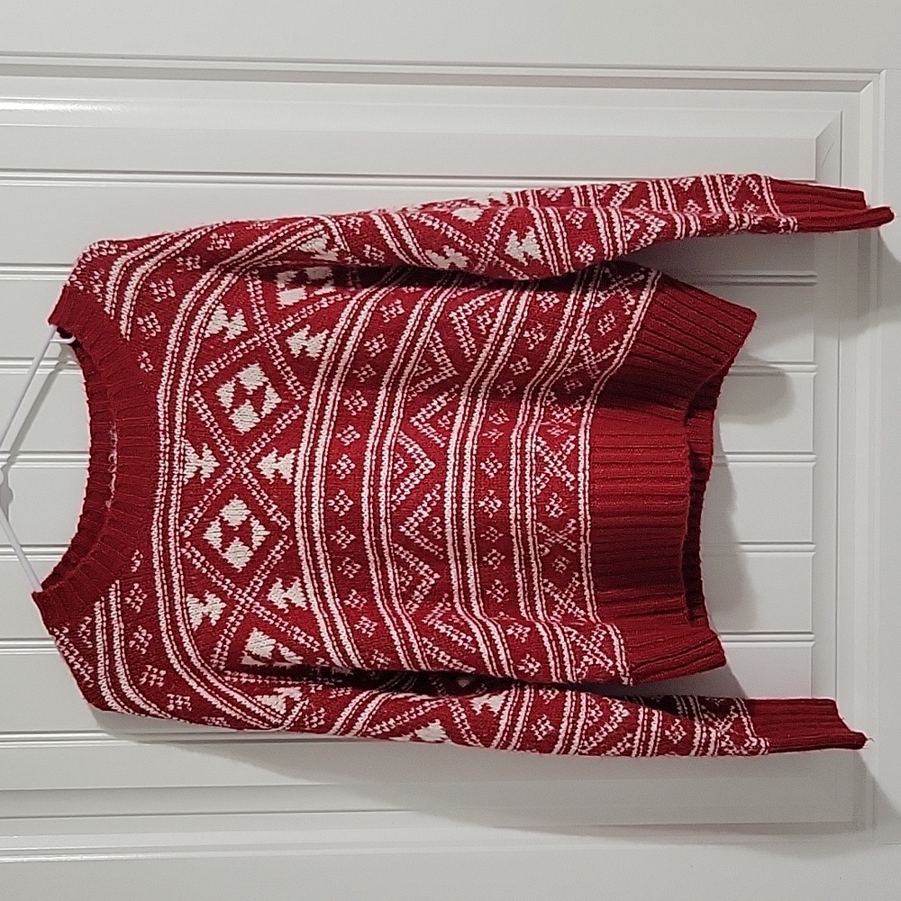 Women's American Eagle Red and White Sweater Size XS